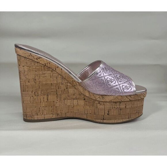 GUESS Women's Catiaee Slip-On Wedge Sandals - Medium Pink 8M - Picture 1 of 11